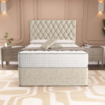 London Chesterfield Divan Bed - Cream Chenille