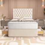 London Chesterfield Divan Bed - Cream Naples