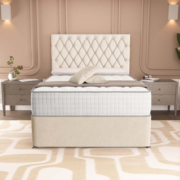 London Chesterfield Divan Bed - Cream Naples