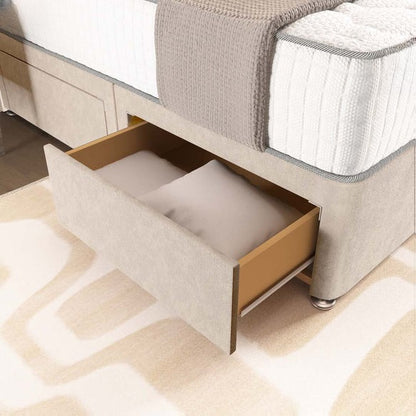 London Chesterfield Divan Bed - Cream Naples