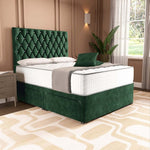 London Chesterfield Divan Bed - Emerald Coniston