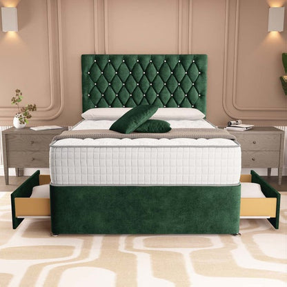 London Chesterfield Divan Bed - Emerald Coniston