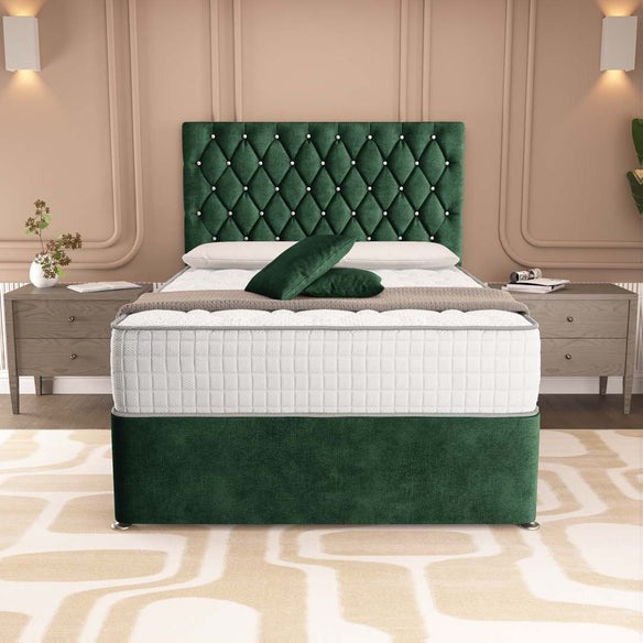 London Chesterfield Divan Bed - Emerald Coniston