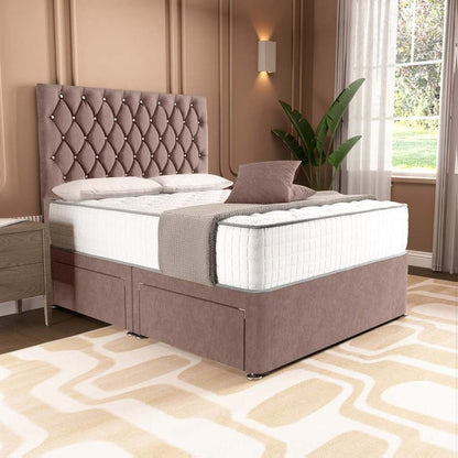 London Chesterfield Divan Bed - Mauve Naples