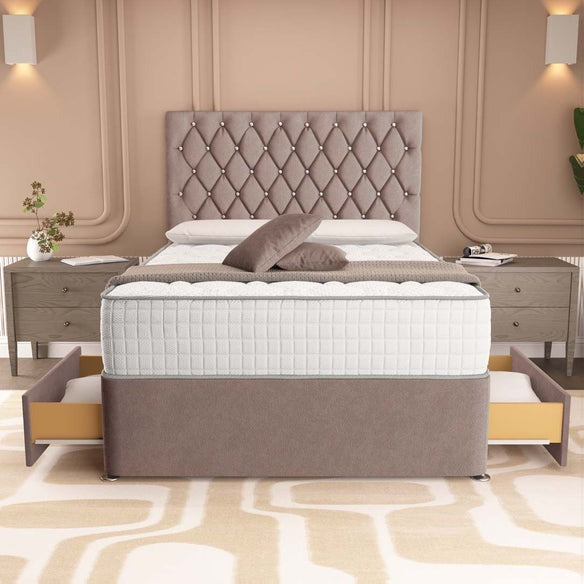 London Chesterfield Divan Bed - Mauve Naples
