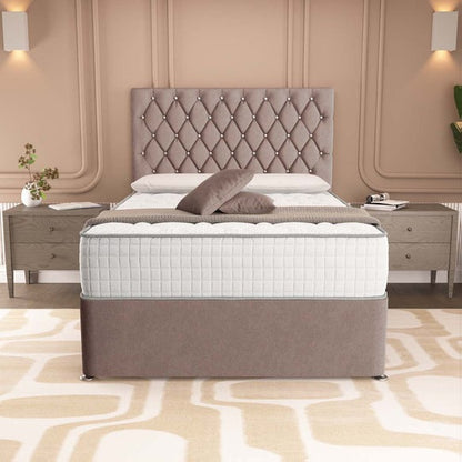 London Chesterfield Divan Bed - Mauve Naples