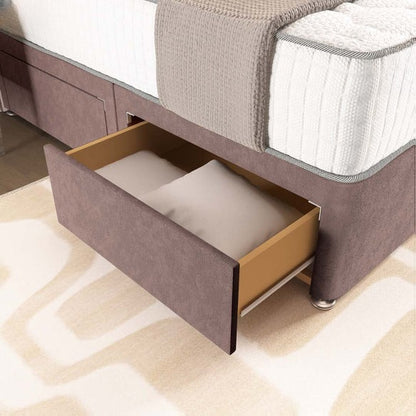 London Chesterfield Divan Bed - Mauve Naples