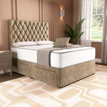 London Chesterfield Divan Bed - Mink Coniston
