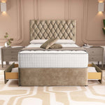 London Chesterfield Divan Bed - Mink Coniston