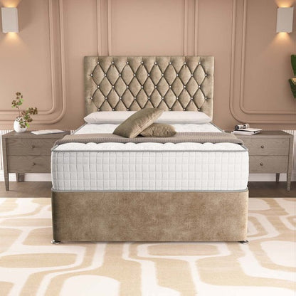 London Chesterfield Divan Bed - Mink Coniston