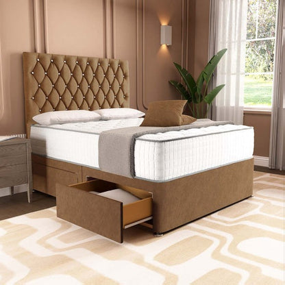 London Chesterfield Divan Bed - Mink Naples