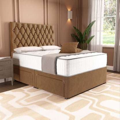 London Chesterfield Divan Bed - Mink Naples
