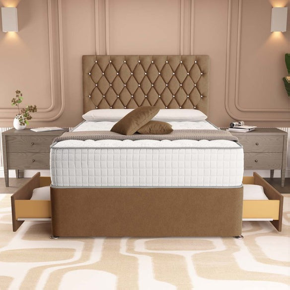 London Chesterfield Divan Bed - Mink Naples