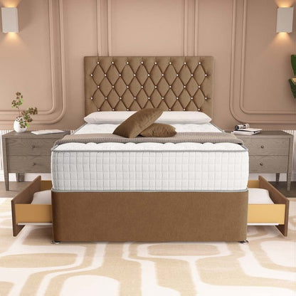 London Chesterfield Divan Bed - Mink Naples