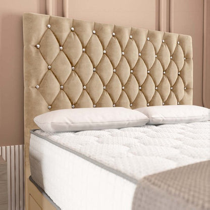 London Chesterfield Divan Bed - Mink Plush Velvet