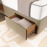 London Chesterfield Divan Bed - Mink Plush Velvet