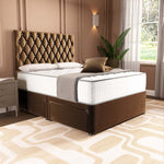 London Chesterfield Divan Bed - Mocca Plush Velvet