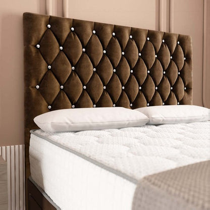 London Chesterfield Divan Bed - Mocca Plush Velvet