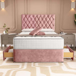 London Chesterfield Divan Bed - Pink Coniston