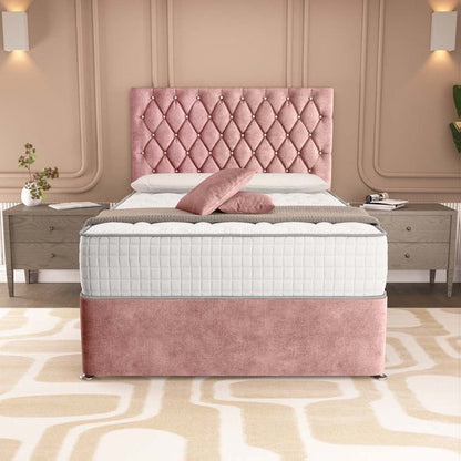 London Chesterfield Divan Bed - Pink Coniston
