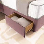 London Chesterfield Divan Bed - Pink Plush Velvet