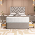 London Chesterfield Divan Bed - Seal Grey Naples