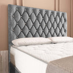 London Chesterfield Divan Bed - Silver Chenille