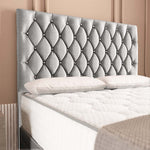 London Chesterfield Divan Bed - Silver Linoso