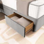 London Chesterfield Divan Bed - Silver Linoso