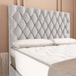 London Chesterfield Divan Bed - Silver Plush Velvet