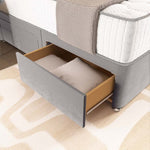 London Chesterfield Divan Bed - Silver Plush Velvet