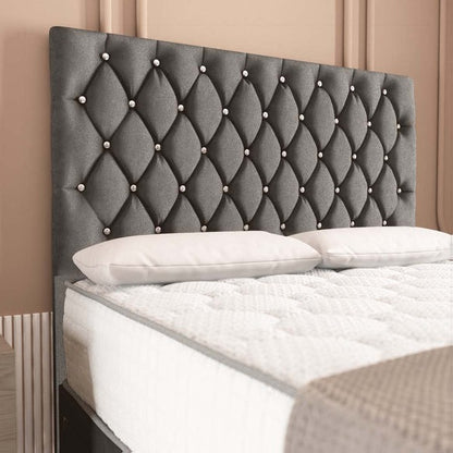 London Chesterfield Divan Bed - Slate Grey Naples