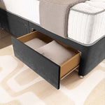 London Chesterfield Divan Bed - Steel Plush Velvet
