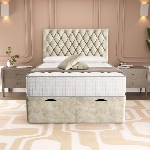 London Ottoman Divan Bed - Almond Coniston