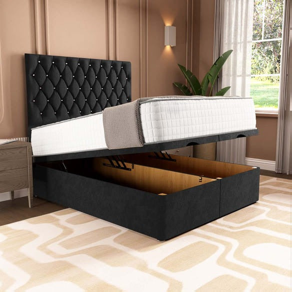 London Ottoman Divan Bed - Black Naples