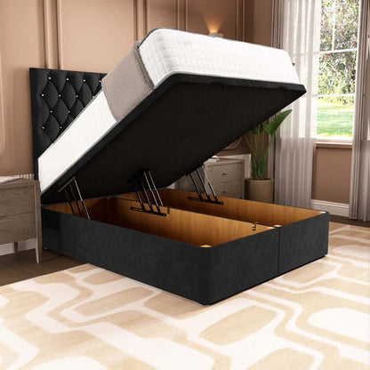 London Ottoman Divan Bed - Black Naples