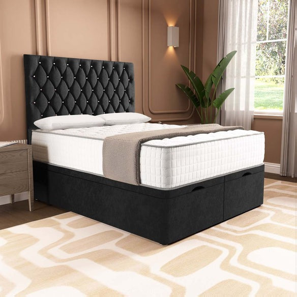 London Ottoman Divan Bed - Black Naples