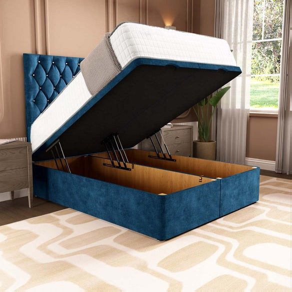 London Ottoman Divan Bed - Blue Coniston