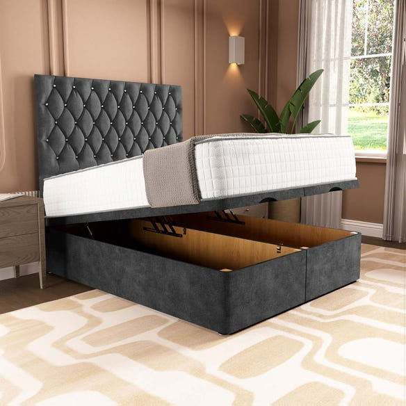 London Ottoman Divan Bed - Charcoal Coniston