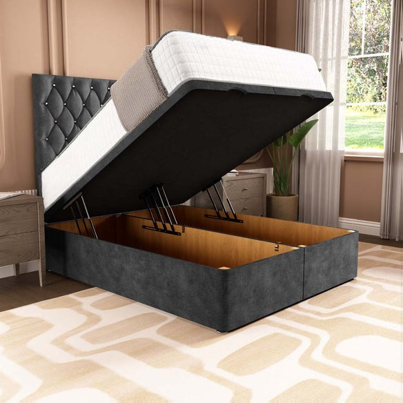 London Ottoman Divan Bed - Charcoal Coniston