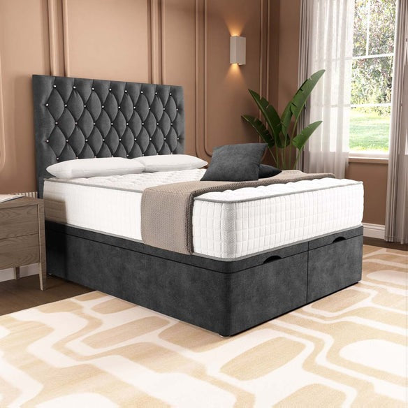 London Ottoman Divan Bed - Charcoal Coniston