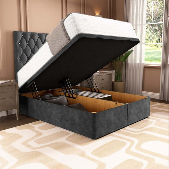 London Ottoman Divan Bed - Charcoal Coniston