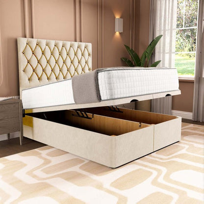 London Ottoman Divan Bed - Cream Naples