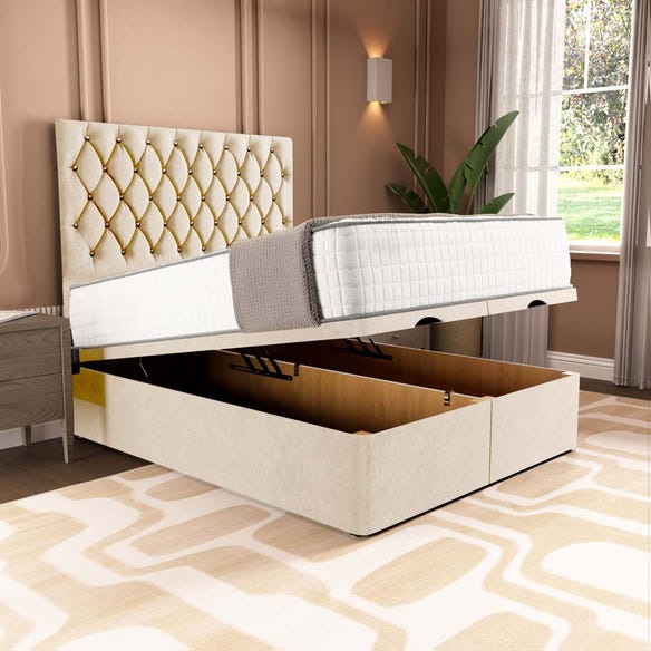 London Ottoman Divan Bed - Cream Naples