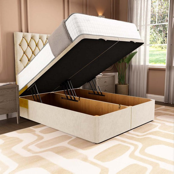 London Ottoman Divan Bed - Cream Naples
