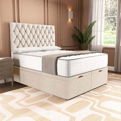 London Ottoman Divan Bed - Cream Naples