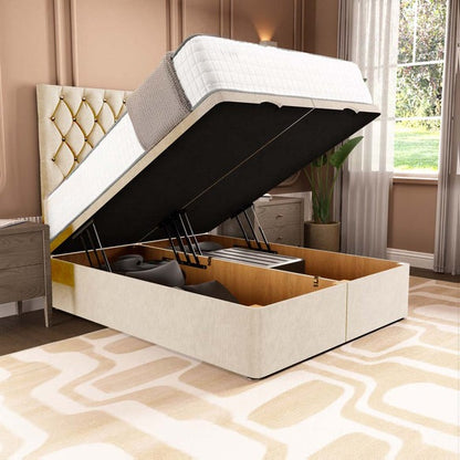 London Ottoman Divan Bed - Cream Naples