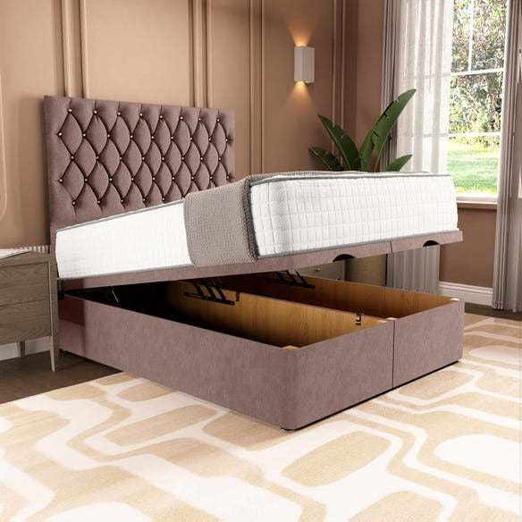 London Ottoman Divan Bed - Mauve Naples