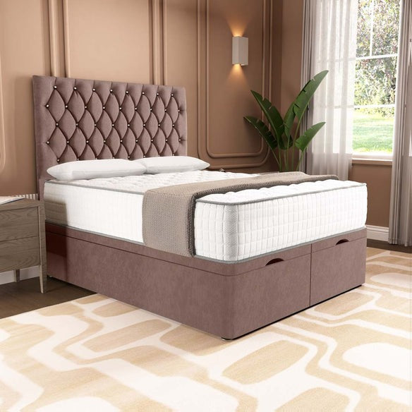 London Ottoman Divan Bed - Mauve Naples