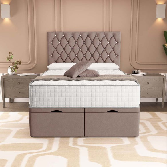 London Ottoman Divan Bed - Mauve Naples